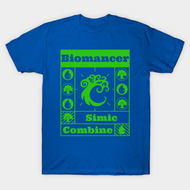 Simic Combine | Biomancer| MTG Guild Green on Blue Design T-Shirt by ChristophZombie